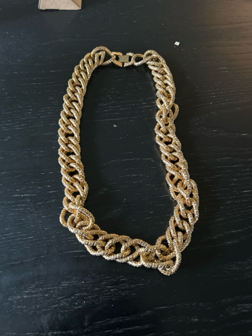 Vintage Gold Tone Chunky Chain Necklace – Statement Runway Style